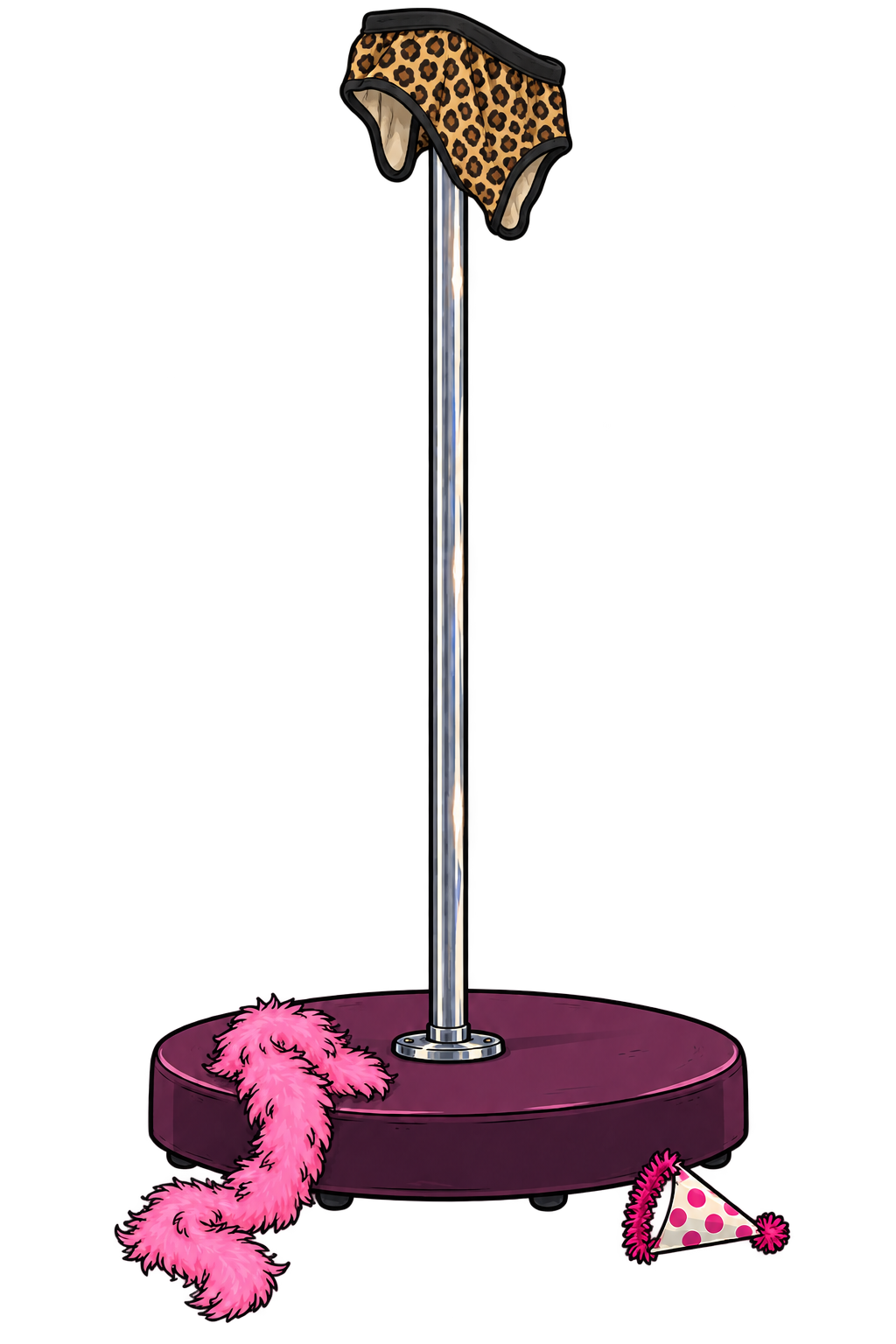 Starting stage with a dance pole